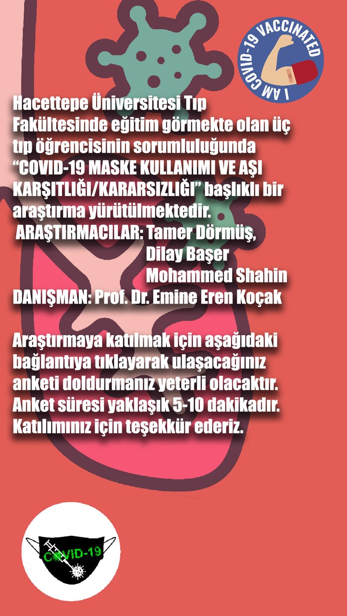 Maske Kullanımı ve COVID-19 Aşı Karşıtlığı/Kararsızlığı Anketine Katılın!