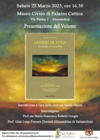 Presentazione di Ceneri di Luna di Giorgio Gorgia: la poesia protagonista a Palazzo Cuttica.