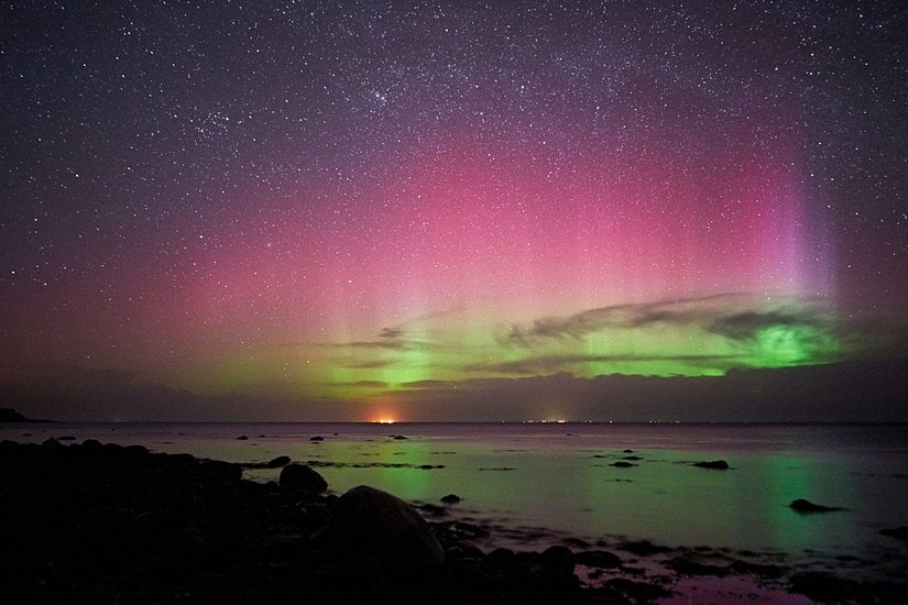 Sütun şekilli aurora örneği.