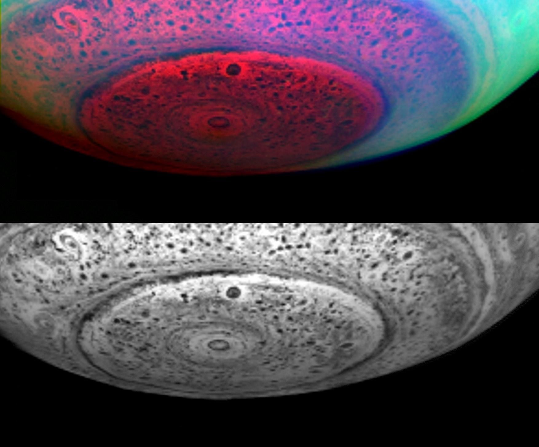 Beneath the South Pole of Saturn