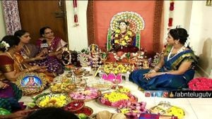 Students Celebrate Varalakshmi Vratam With Traditional Joy