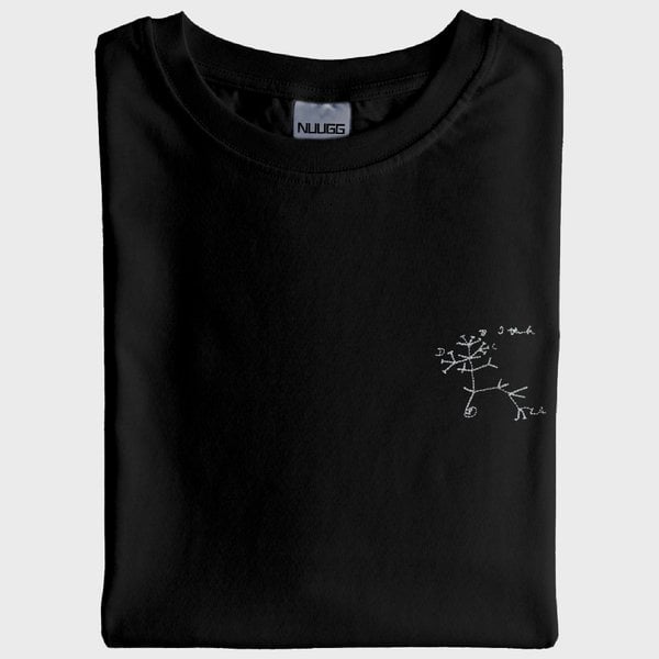 "I think...": Darwin'in Yaşam Ağacı T-Shirt (Nakış, %100 Pamuk)