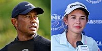 Tiger Woods gives advice to Kai Trump, 18, after US President's granddaughter's nightmare LPGA debut