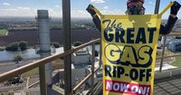 Green protesters scale chimney stacks at Nottinghamshire gas-fired power station