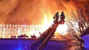 Massive Fire Engulfs Former Merlins Wunderland Venue