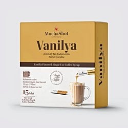 Mocha Shot Vanilya Aromalı Tek Kullanımlık Kahve Şurubu 20 ml x 15 Adet