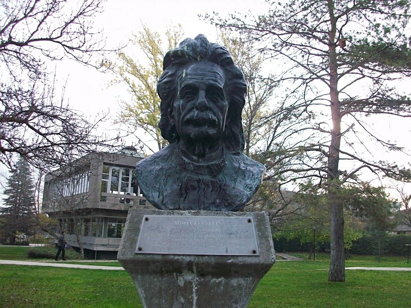 ODTÜ'deki meşhur bilim insanları büstlerinden bir örnek: Einstein