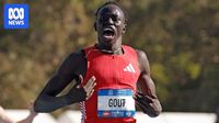 Gout runs wind-assisted 19.84 to win national title, Kennedy disqualified