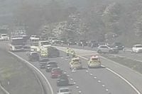 Latest as picture shows motorway scene after serious crash
