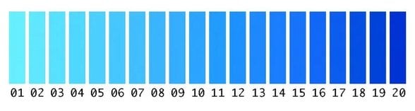 Araştırmada kullanılan mavi tonları