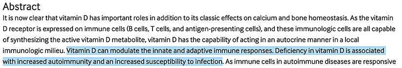 D vitamini ve bağışıklık sistemi hakkındaki İngiliz Tıp Dergisi makalesinden
