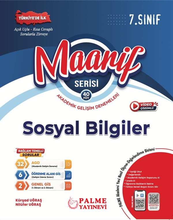 Palme 7.Sınıf Maarif Sosyal Bilgiler Akademik Gelişim Denemeleri (40 Fasikül)