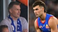 Luke Darcy reacts as AFL world gushes over ‘unstoppable’ son Sam