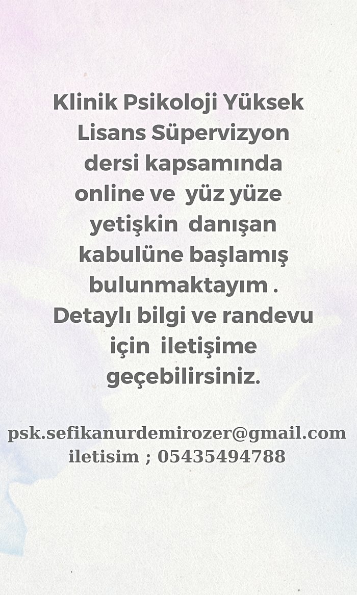 Psikolog Şefika Nur Demirözer - Online Danışmanlık