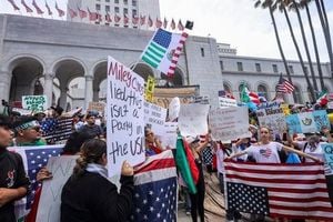 Military Parade And Nationwide Protests Collide In California
