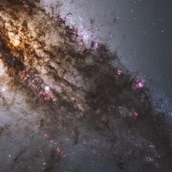 Across the Center of Centaurus A