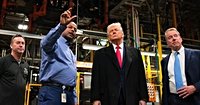 Video appears to show Trump flipping off Ford worker who yelled at him in Dearborn plant