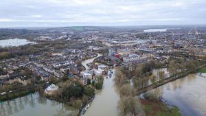 Seventeen Flood Warnings Issued As Storm Bert Hits Oxford