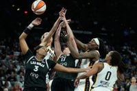 Fever's Kelsey Mitchell sent to hospital for leg cramping in Game 5 loss to Aces