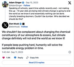 Elon Musk İklim Değişikliği Konusundaki Kıyamet ve Kasveti Çürütüyor, Dünyanın Bildiğimiz Şekliyle Sona Ereceğini Düşünmüyor.
