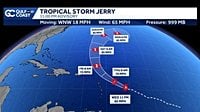 Tropical Storm Jerry slowly strengthening