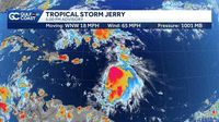 Tropical Storm Jerry slowly strengthening