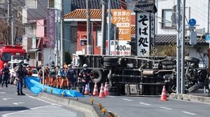 Rescue Efforts Intensify For Driver Trapped In Yashio Sinkhole