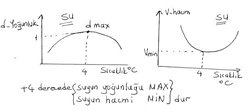 Suyun +4° de özkütlesinin maksimum değer almasının sebebi nedir?
