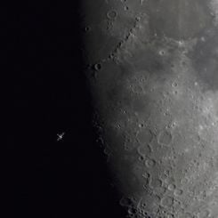  Space Station over Lunar Terminator 