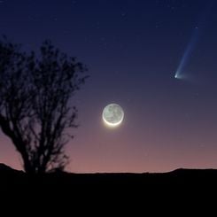  Comet PanSTARRS and a Crescent Moon 