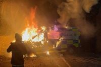 Irish police attacked as violence erupts outside Dublin asylum seeker hotel