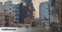 Controlado el incendio que ha calcinado un edificio en Castellón, con tres atendidos por inhalación de humo