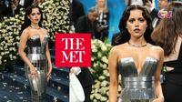 Jenna Ortega Turns Heads At 2025 Met Gala In Metallic Balmain Dress Inspired By Measuring Tape