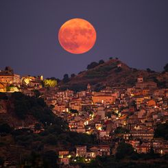 Harvest Moon over Sicily