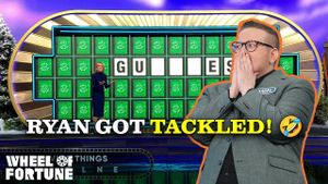 Ryan Seacrest Tackled By Excited Contestant On Wheel Of Fortune