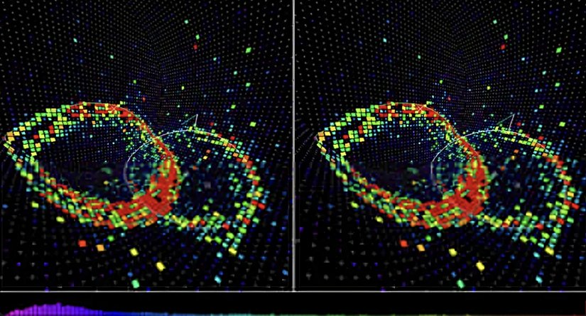 Kamiako Nötrino Gözlemevi'nin dedektörlerine isabet etmiş olan nötrinoların şematik gösterimi.
