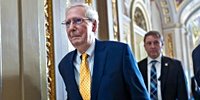 Sen. Mitch McConnell falls at the Capitol as he was walking to the Senate floor
