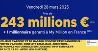 Euromillions du vendredi 28 mars 2025 : heure du tirage, gains et pronostic