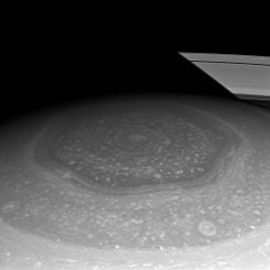 Saturn's Hexagon and Rings