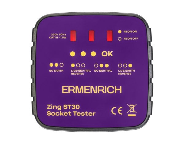 Ermenrich Zing ST30 Priz Test Cihazı, mor