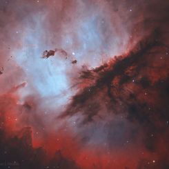  Dust Clouds of the Pacman Nebula 