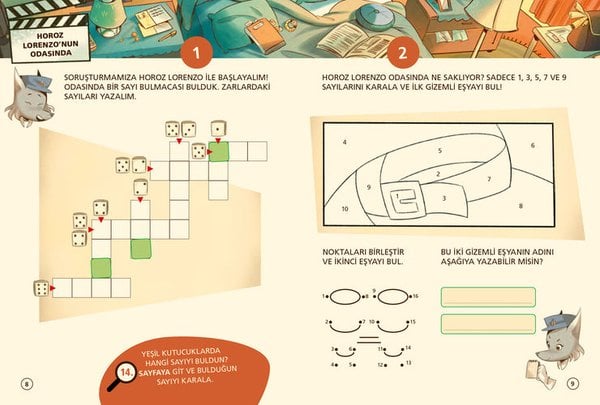 Sayısal Zekâ Gelişimi İçin Etkinlikli Ve Çıkartmalı Dedektiflik Çizgi Romanı (7-9 Yaş) - Müfettiş Numeroni