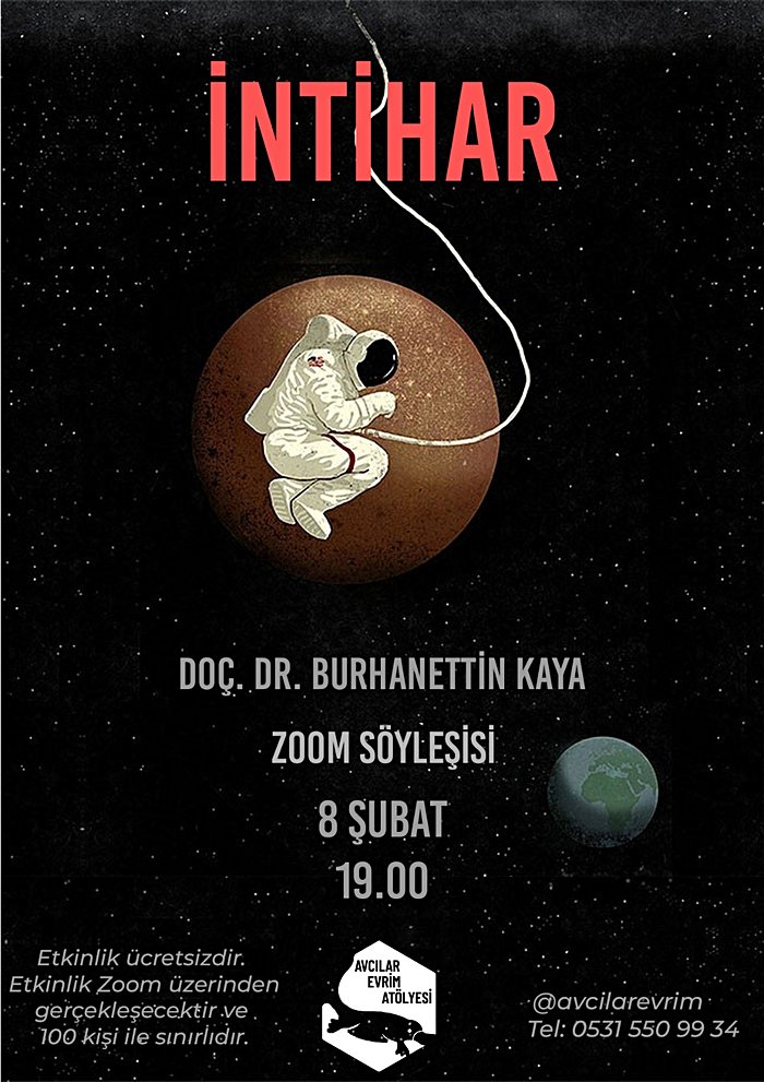 İntihar - Doç. Dr. Burhanettin Kaya - 8 Şubat 19.00 - Avcılar Evrim Atölyesi