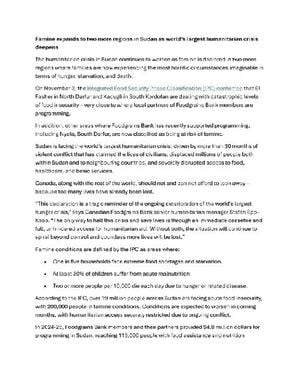 Famine Declared In Sudan As South Sudan Crisis Worsens