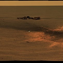 Heat Shield Impact Crater on Mars