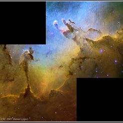 The Eagle Nebula in Hydrogen, Oxygen, and Sulfur