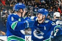 Boeser, Suter score 2 apiece as Canucks power past Winnipeg Jets 6-2