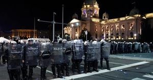Riot Police Divide Protesters In Belgrade Amid Unrest