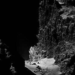 A Kilometer High Cliff on Comet Churyumov - Gerasimenko