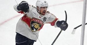 Marchand Leads Panthers To Double Overtime Victory Over Oilers
